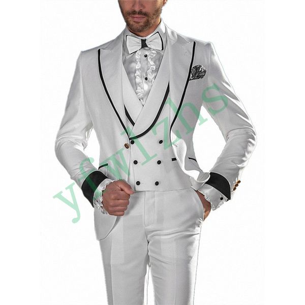 

one button groomsmen peak lapel wedding groom tuxedos men suits wedding/prom/dinner man blazer(jacket+vest+tie+pants) w20, Black;gray