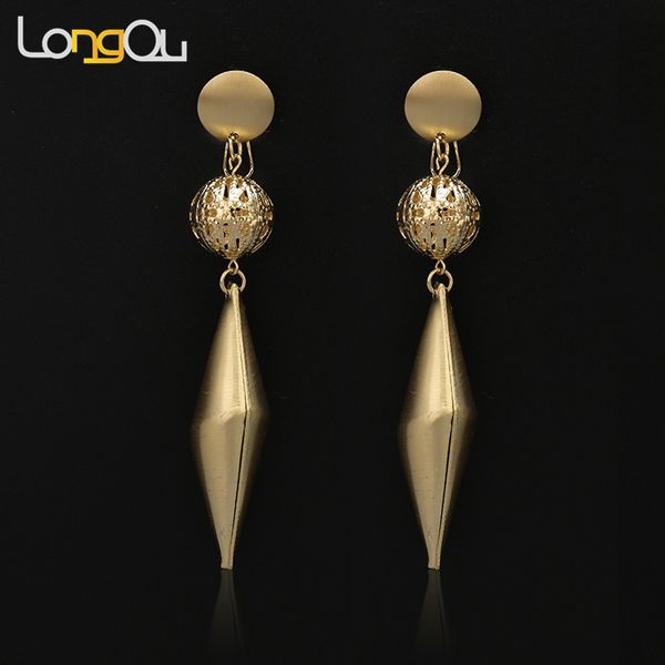 

dubai fashion decoration jewelry luxury metal leaf large earrings long drop earrings for women wedding party jewelry accessory, Golden