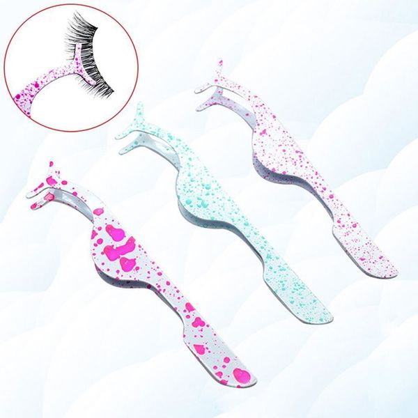 

1 sheet false eyelash makeup tweezer fake eye lash applicator clip curler nipper auxiliary clip clamp makeup tool