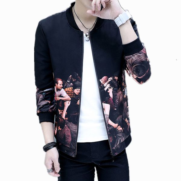 

nice spring autumn vogue men jacket fashion solid stand collar jackets and coats voguesportswear bomber jacket, Black;brown