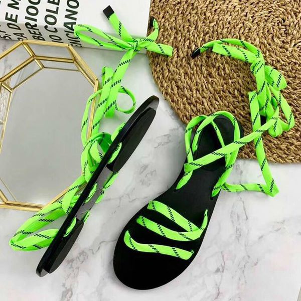 Frauen Farbe Gladiator Flache Sandalen Flip Sandale Große Größe Designer s Günstige Schuhe Sommer