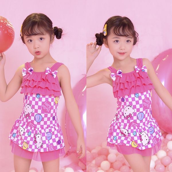 

children's milk silk bikini female cute girl's one-piece bikini milk silk swimsuit baby's swimsuit, White;black