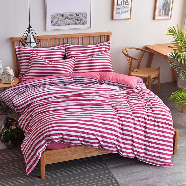 2018 Spring 100 Cotton Bedding Set Stripe Style Summer Duvet