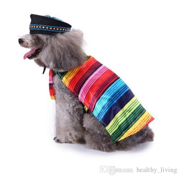 Acheter Drôle Chien Chat Halloween De Noël Cosplay Costumes Rayé étoile Crâne Cosplay Costume Pet Vêtements Vêtements De Fête Danniversaire De Noël