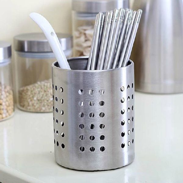 

stainles steel cutlery holder drainer storage spoon chopsticks organizer rack uk