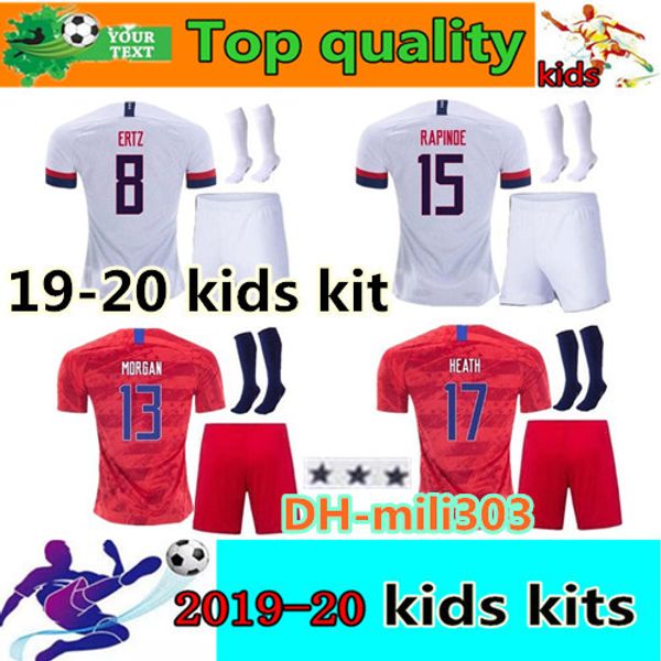 

2019 2020 america kid kit u a occer jer ey uniform 19 20 copa america united tate puli ic morgan rapinoe heath boy girl football hirt