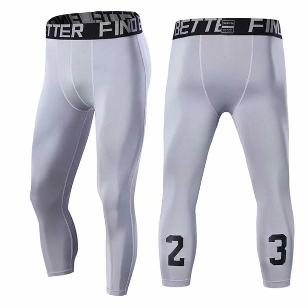 

mens running колготки gym compression гетры спорт тренировочные брюки мужчин спортивная беговые фитнес-центр баскетбол шорты 3/4