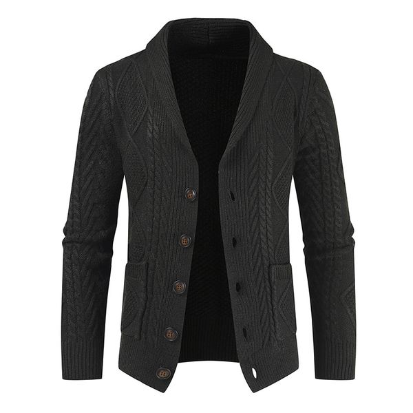 

men's sweaters 2021 winter warm sweater cardigan men casual slim fit male horns thick fashion button coat drop, White;black