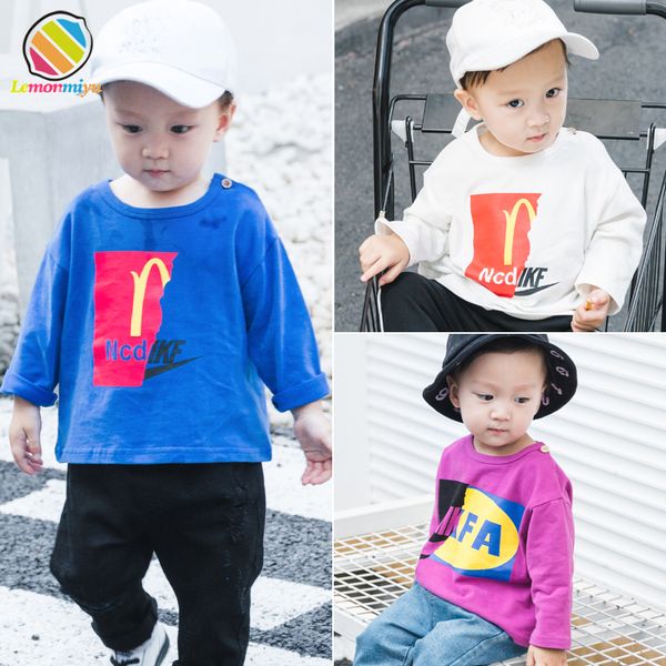 

lemonmiyu baby boys хлопок толстовки патч мода осень 2018 верхняя одежда hoodeis письмо повседневная детские топы с длинным рукавом тройники, Black