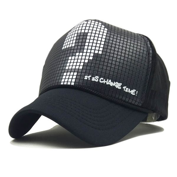 

fashion color printing baseball caps men women snapback hip hop cap hat summer breathable mesh sun gorras streetwear bone, Blue;gray