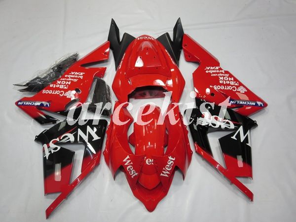 

4gifts new abs full fairings kit fit for kawasaki ninja zx-10r zx10r 2004 2005 10r 04 05 bodywork set west red black