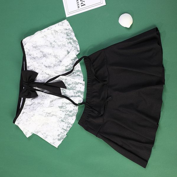 

girls ' split cute children sports girls princess dress ' split cute children swimsuit sports princess dress swimsuit, White;black