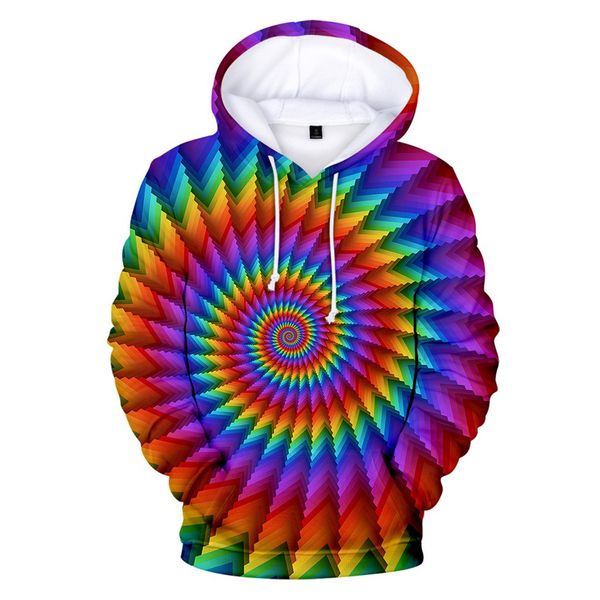

creative hoodies sweatshirt men's 3d vertigo hypnotic printing hoodie casual long shirts blouse clothes men, Black