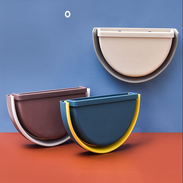 

6l wall mounted folding waste bin kitchen cabinet door hanging trash can car bin