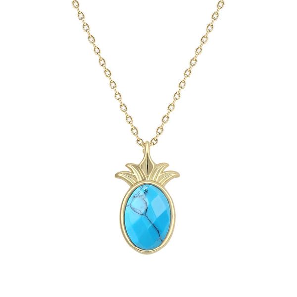 

2019 fashion necklace women chic gold tone pineapple charm clavicle fruit necklace gilding plated jewelry, Silver