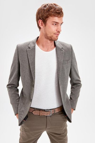 

trendyol khaki male filato pockets double button pin ceket tmnaw20ce0017, Black;brown