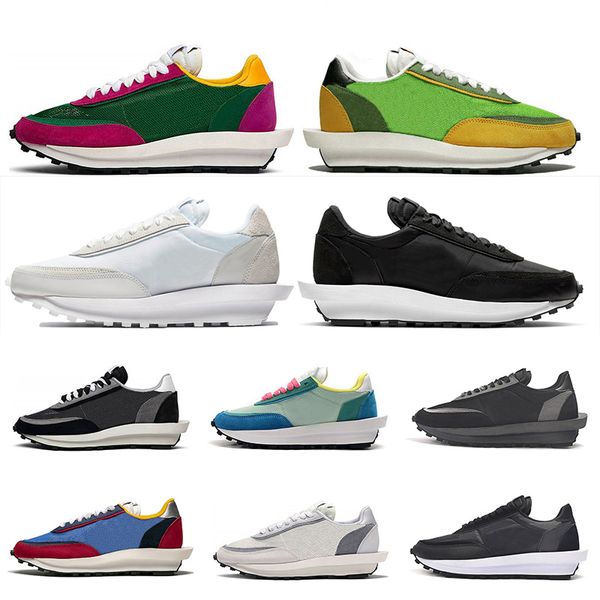

blazer waffle daybreak mens running shoes green pine white nylon black varsity blue women trainers sports sneakers 36-45