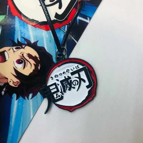 

anime demon slayer: kimetsu no yaiba keychain metal keyring cosplay anime gifts, Silver