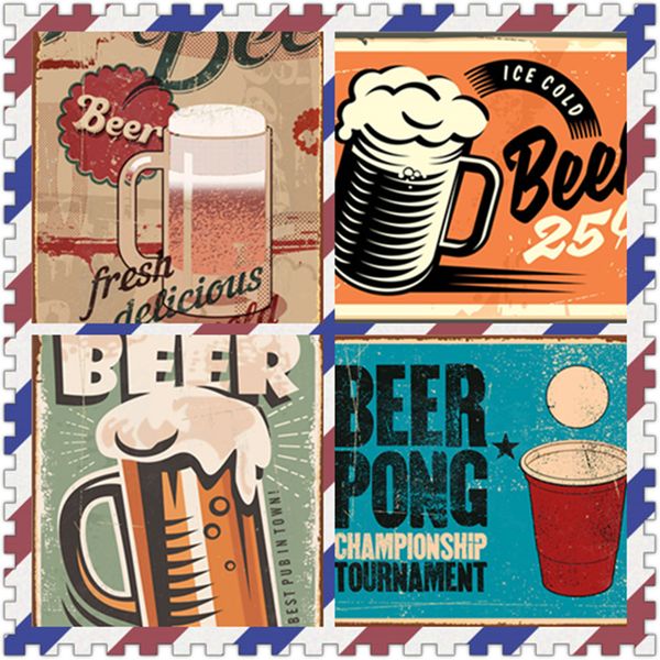 

новый бесплатный ледяное пиво старинные металлические жестяные вывески домашний бар паб декор клуб декоративные пластины известное пиво утюг