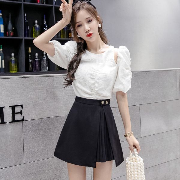 

coigarsam 4xl plus size women short skirt new summer skirts black 326