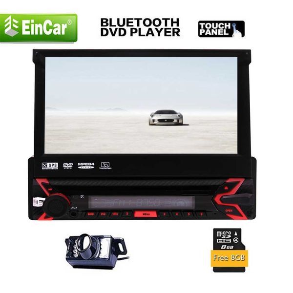 

single din digital touch screen head unit car dvd player bluetooth car stereo +remote control+8gb gps card cassette player