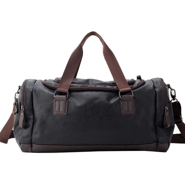 

outdoor sports gym bag for men pu leather waterproof fitness training shoulder bag travel handbag for women large capacity bags