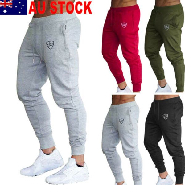 

new fashion men's solid simple long pants men gym slim fit daily casual trousers running joggers gym sports pants m-xxl, Black