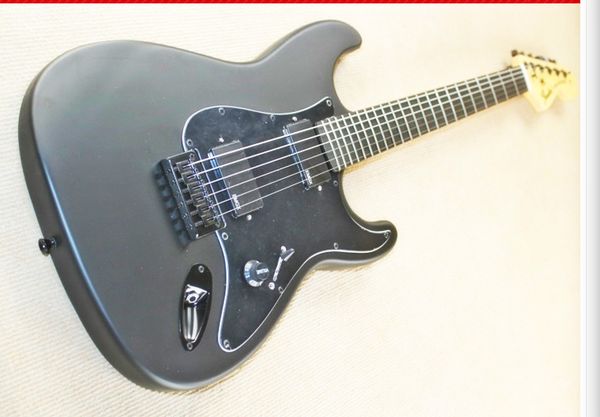 

new gyst-1074 matte black color solid body rosewood fretboard 22 fret black hardware big head st electric guitar. ship