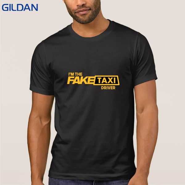 

fake taxi t shirt for men customize normal t-shirt spring better hilarious men tshirt 100% cotton tee top, White;black