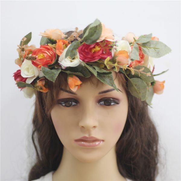 

sweety colorful flower headband floral crown hair wreath garland halo colorful
