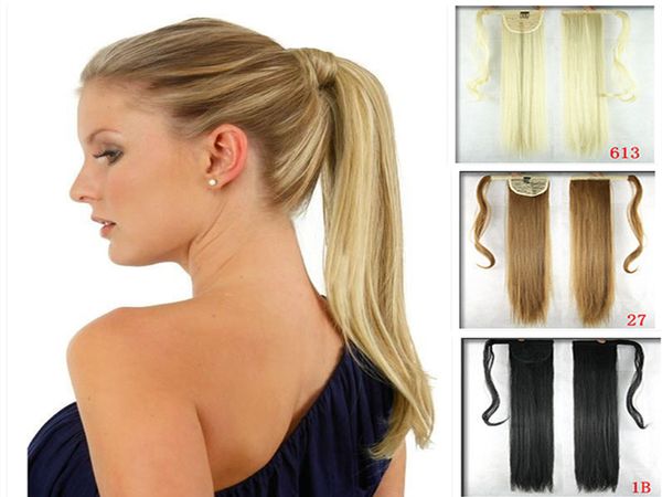 

NATURAL Ponytail Clip In Hair Extension Wrap Pony Tail Fake Hairpiece as Like human