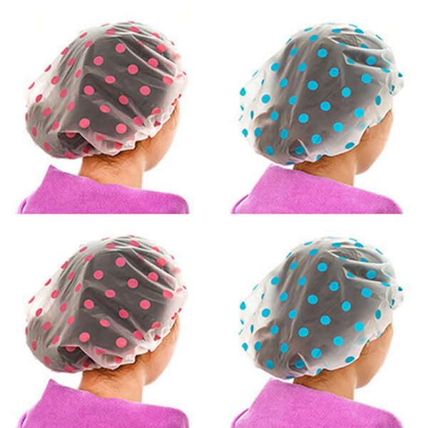 

dot waterproof shower cap thicken bath hat bathing cap for women