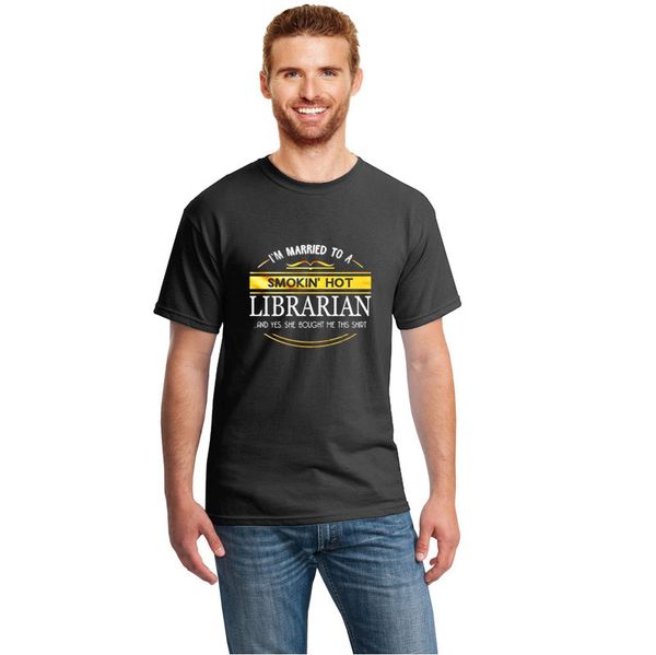 

custom smoking librarian t-shirt 100% cotton men tshirt s~3xl casual tee shirt male female pattern, White;black