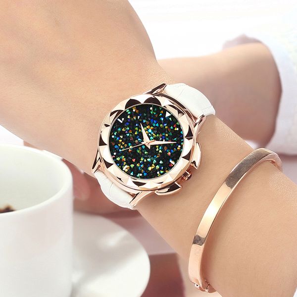 

sanda luxury women watch famous brands gold fashion design bracelet watches ladies leather women wristwatches, Slivery;brown
