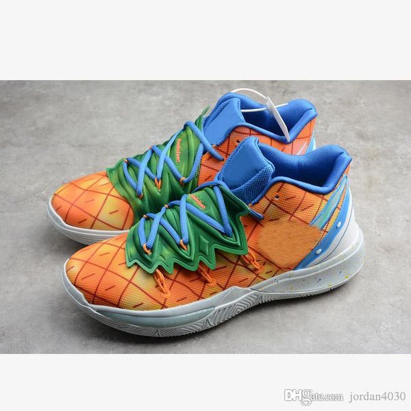 

2020 new top hot kyrie 5 5s basketball shoesspongebob pineapple house orange blue дизайнерская обувь cj6950-800 размер 39-45 с коробкой