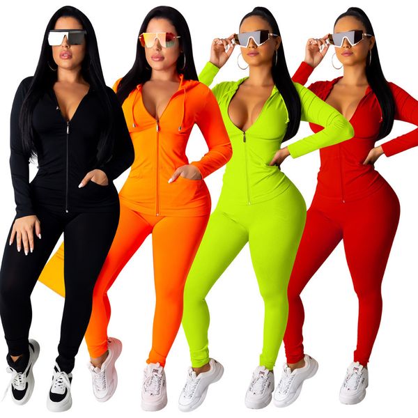 

women plus size tracksuit plain jacket+leggings two piece set outfits hoodies+tights sportswear s-3xl fall winter clothing sweatsuit 1655, Gray