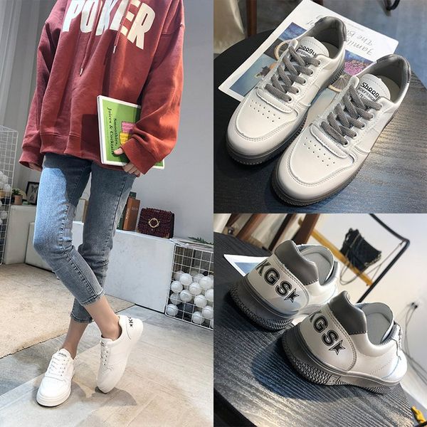 

white shoes women's 2020 new style korean-style spring online celebrity lace-up low ins versatile students flat shoes, Black