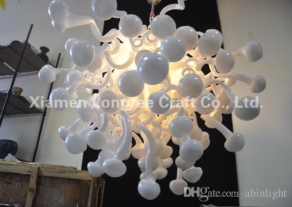 

c60-frosted white handmade blown glass chandelier light ac 110v 220v turkish lamps custom decorative chandelier light for dining room