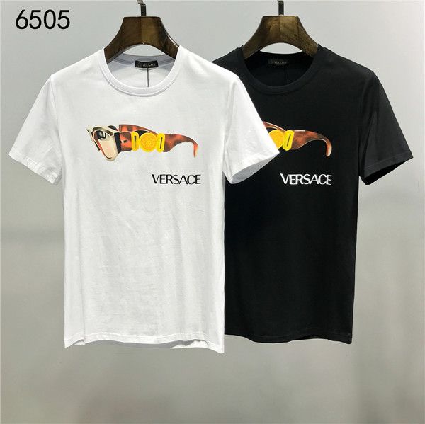 

2020ss весной и летом новый высококачественный хлопок печати короткий рукав круглый шею панель t-shirt размер: m--xl-xxl-xxxl цвет: черный, White;black