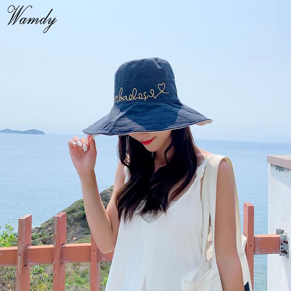 

bucket cap women cotton banana letters hat bob caps hip hop cool outdoor sports summer ladies beach sun fishing bucket hats