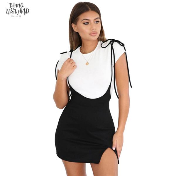 

black women dress with shoulder straps package hip under split polyester slim suspender summer dresses high waist mini school dresses, Black;gray