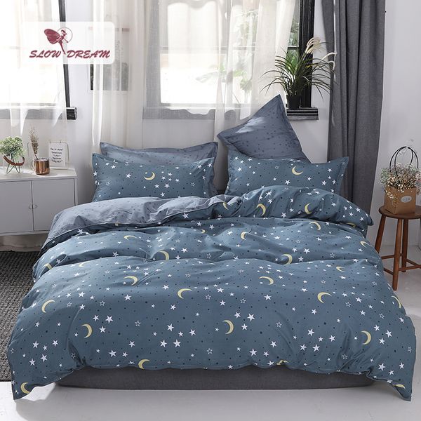 

slowdream star beauty bedding set flat sheet bedspread double  king size bed linens set decor home textiles duvet cover