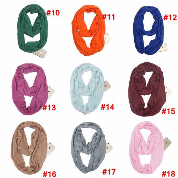 

scarf ring scarves color with pocket lightweight solid infinity bib candy women loop storage zipper 180*50cm ljja2866 uwddn, White;black
