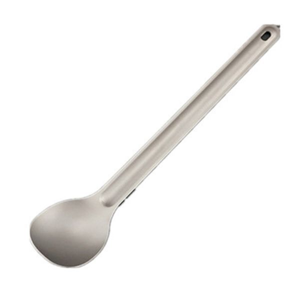 

1pcs titanium spoon 21.5cm x 3.9cm camping spoon outdoor tableware long-handled titanium