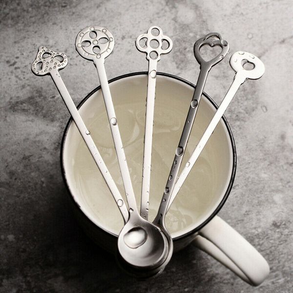 

Long Handle Ice Cream Stainless Steel Tea Coffee Spoons Latte Dessert Sundae New