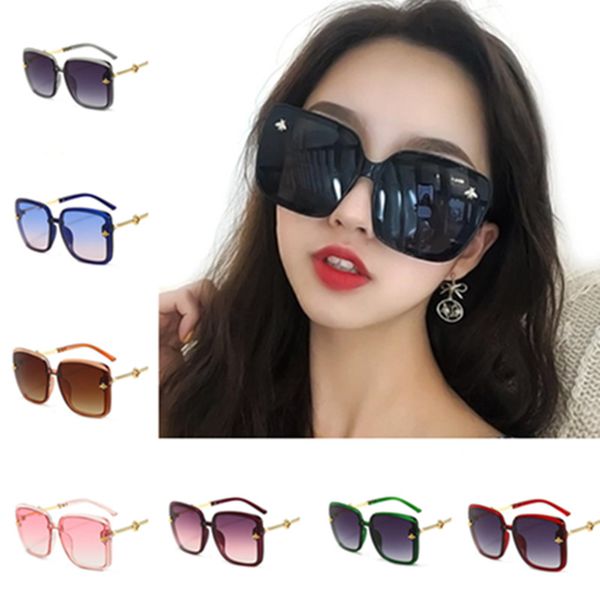 

fashion women bee sunglasses gradient color sun glasses goggles anti-uv spectacles square oversize frame eyeglasses sun glasses eyewear a, White;black