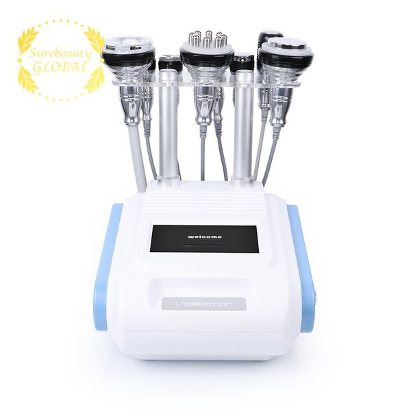 

summer sale unoisetion 40k cavitation vacuum multi-polar rf 3mhz ultrasonic bio microcurrent cold slimming beauty machine, Black;white