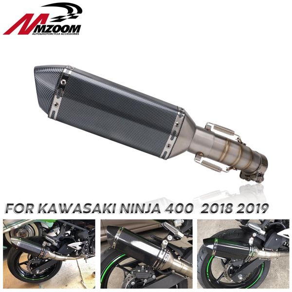 

motorcycle slip on exhaust full system with muffler fit for ninja 400 ninja400 z400 2018 2019 middle pipe with exhaust