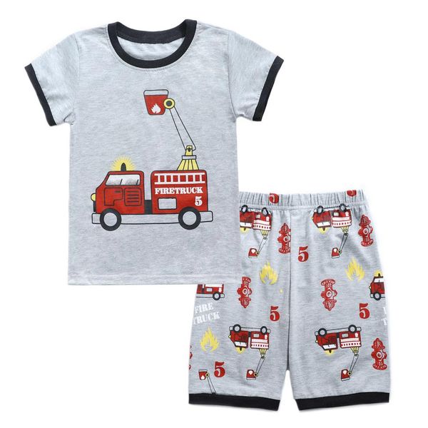 

summer new baby girl boy clothes sleepwear soft cotton toddler cartoon car printed letter t-shirt+shorts outfits set 2019, White