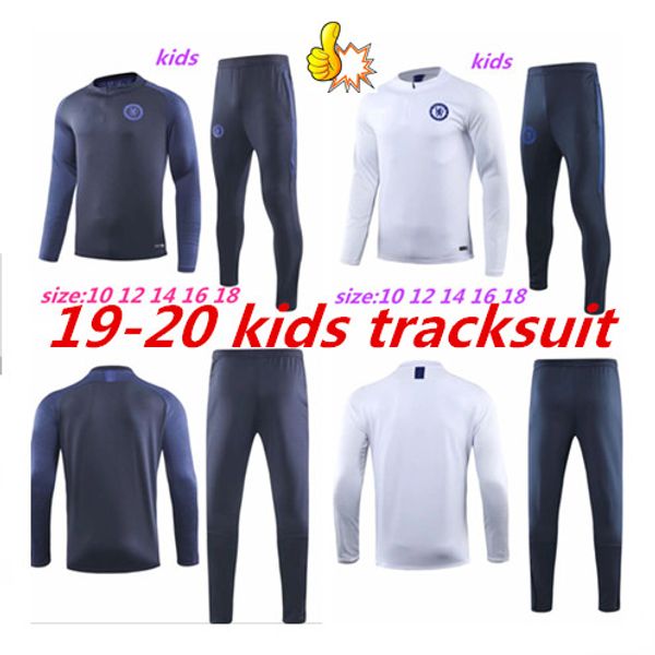

new 2019 hazard kids tracksuit kante lampard odoi pul isic tracksuit willian training suits 19 20 football kids kit, White;yellow